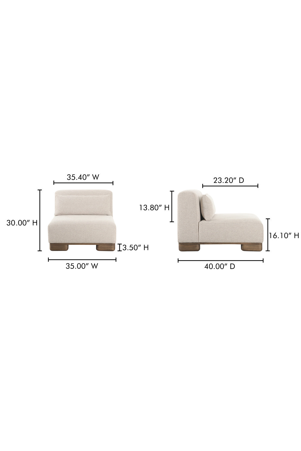 Modern European furniture - Cream Fabric Slipper Chair - www.oroa.com | Oroa.com