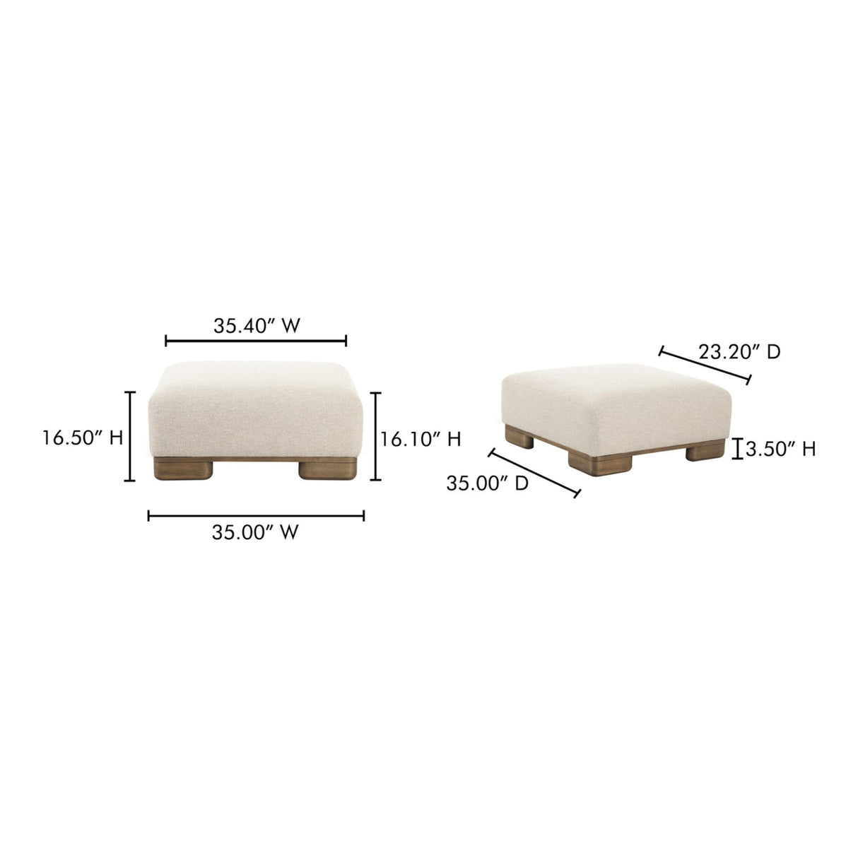Modern European furniture - Beige Fabric Ottoman - www.oroa.com | Oroa.com