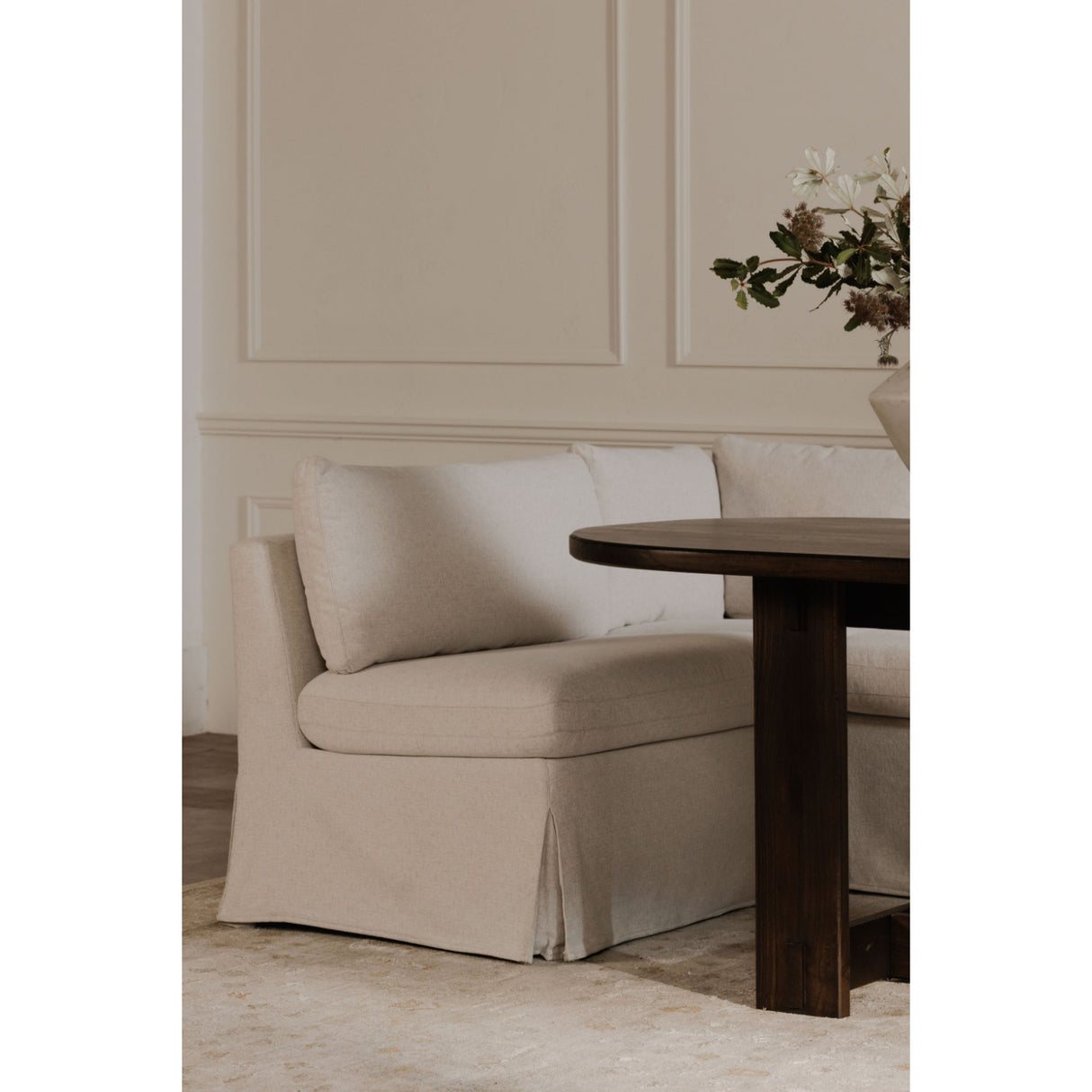 Modern European furniture - Beige Dining Chair and Half Slipcover - www.oroa.com | Oroa.com