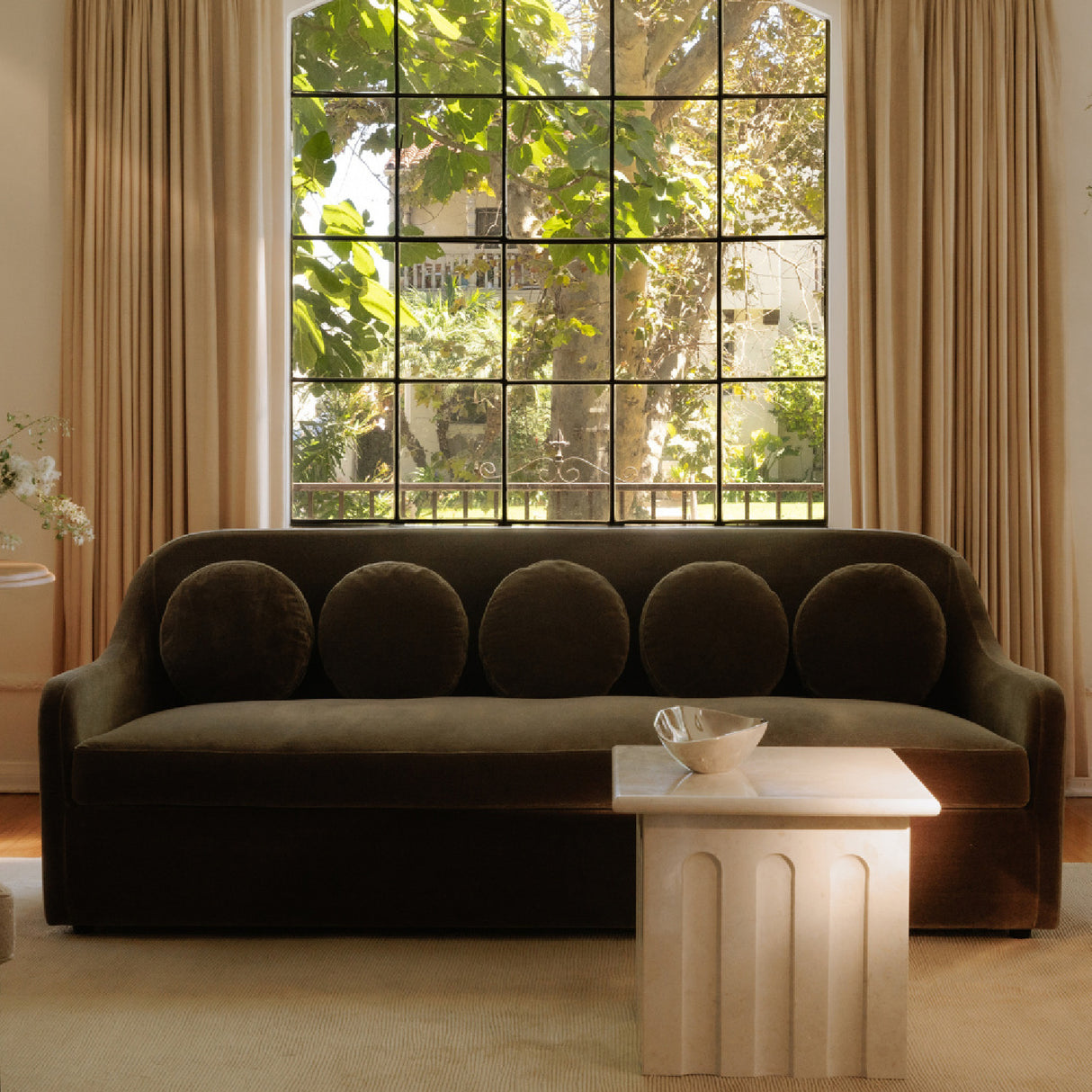 Curved Back Upholstered Sofa | Oroa.com