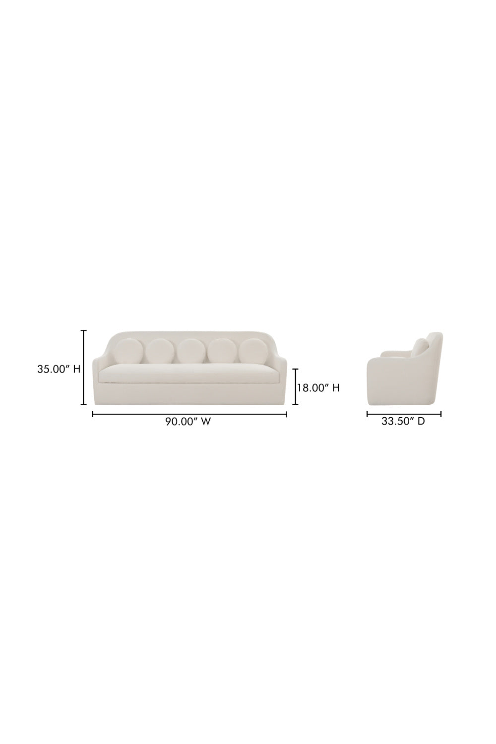 Modern European furniture - Curved Back Upholstered Sofa - www.oroa.com | Oroa.com