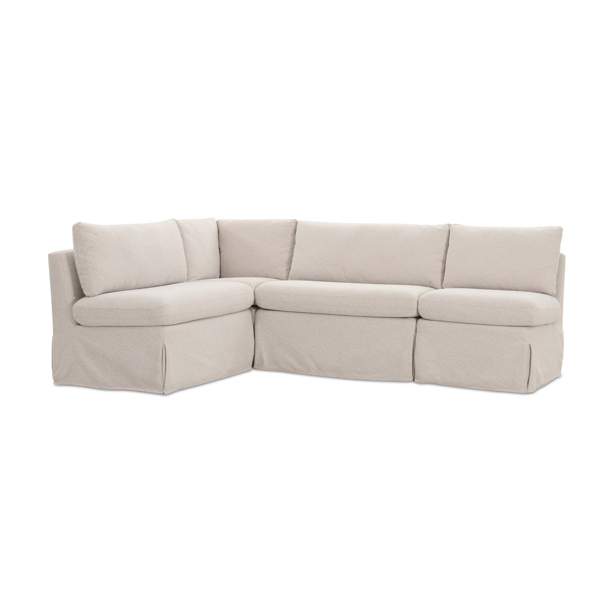 Modern European furniture - Beige L-Shaped Dining Banquette Slipcover XS - www.oroa.com | Oroa.com