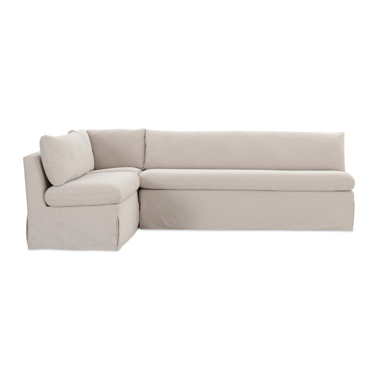 Modern European furniture - Beige L-Shaped Dining Banquette Slipcover S - www.oroa.com | Oroa.com