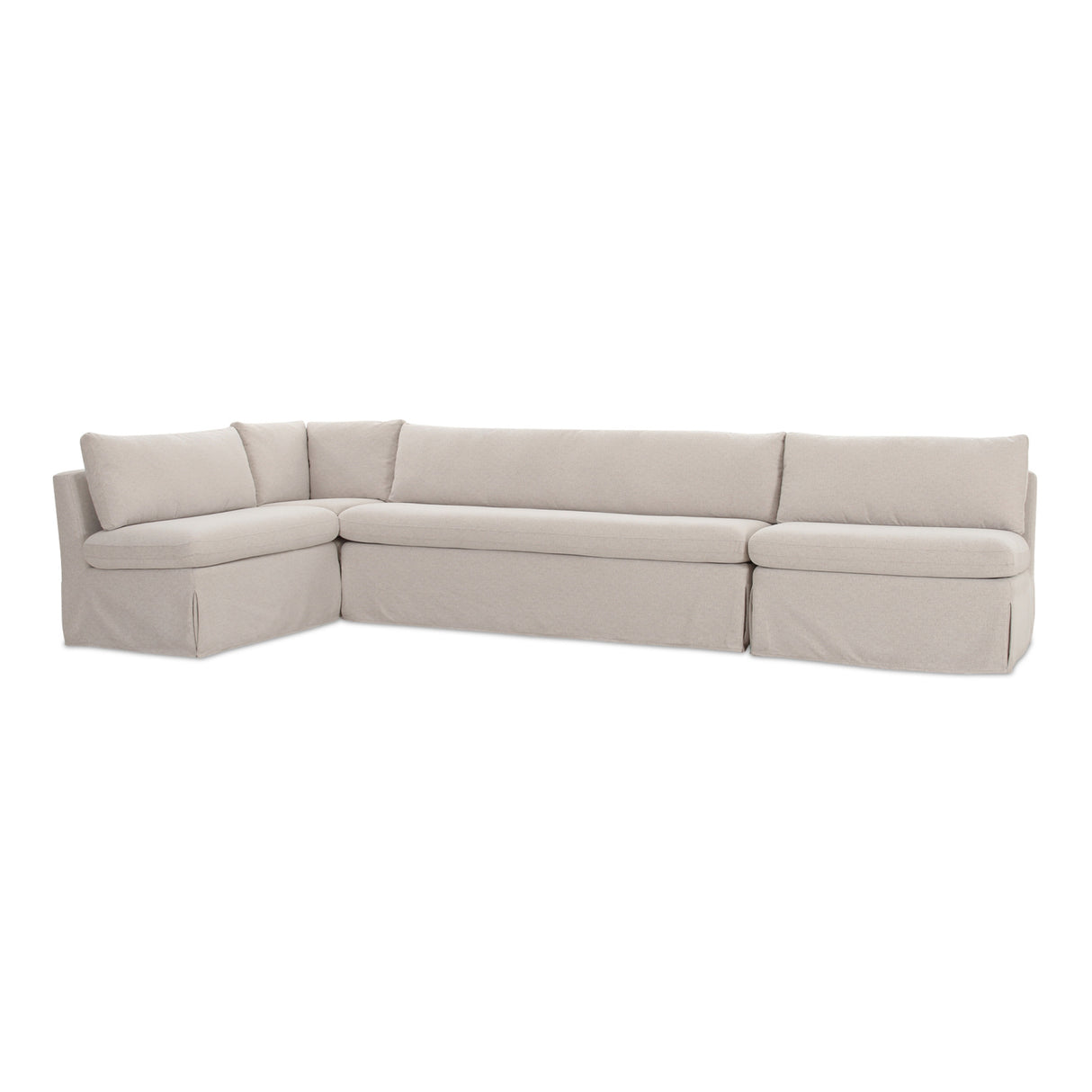 Modern European furniture - Beige L-Shaped Dining Banquette Slipcover L - www.oroa.com | Oroa.com