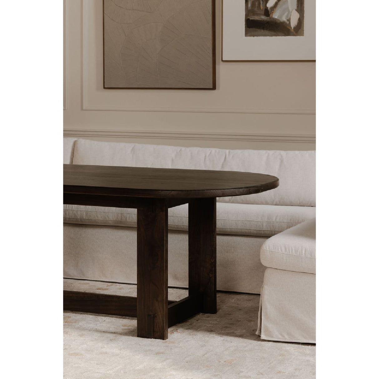 Modern European furniture - Beige U-Shaped Dining Banquette Slipcover XS - www.oroa.com | Oroa.com