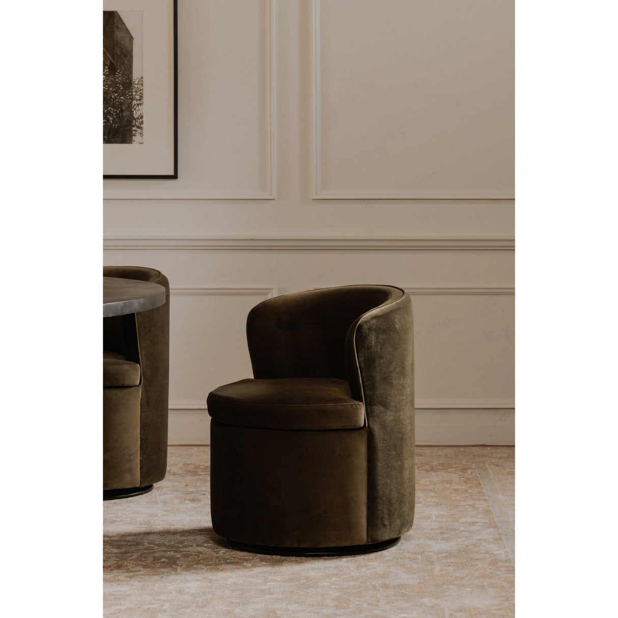 Modern European furniture - Upholstered Swivel Dining Chair - www.oroa.com | Oroa.com