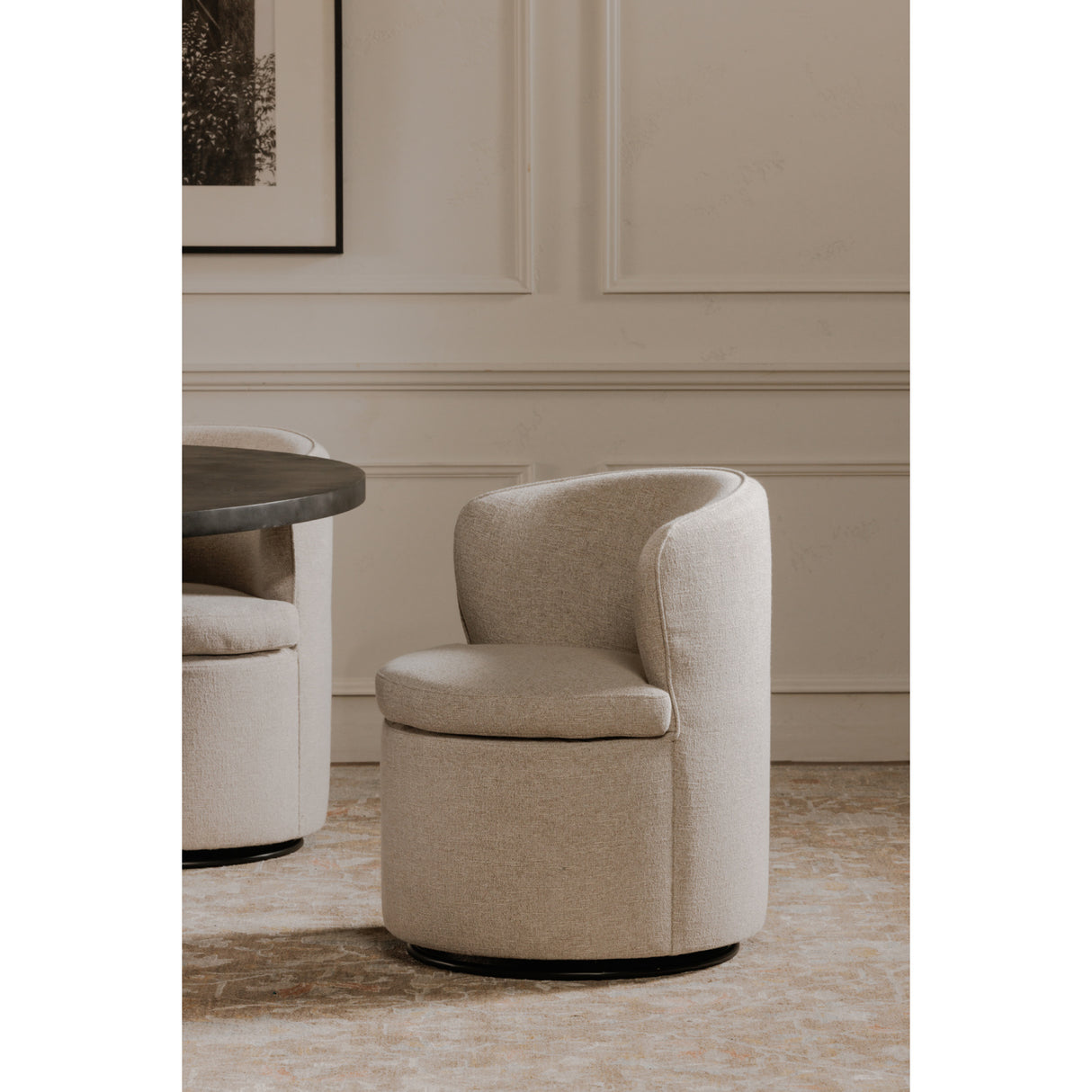 Modern European furniture - Upholstered Swivel Dining Chair - www.oroa.com | Oroa.com