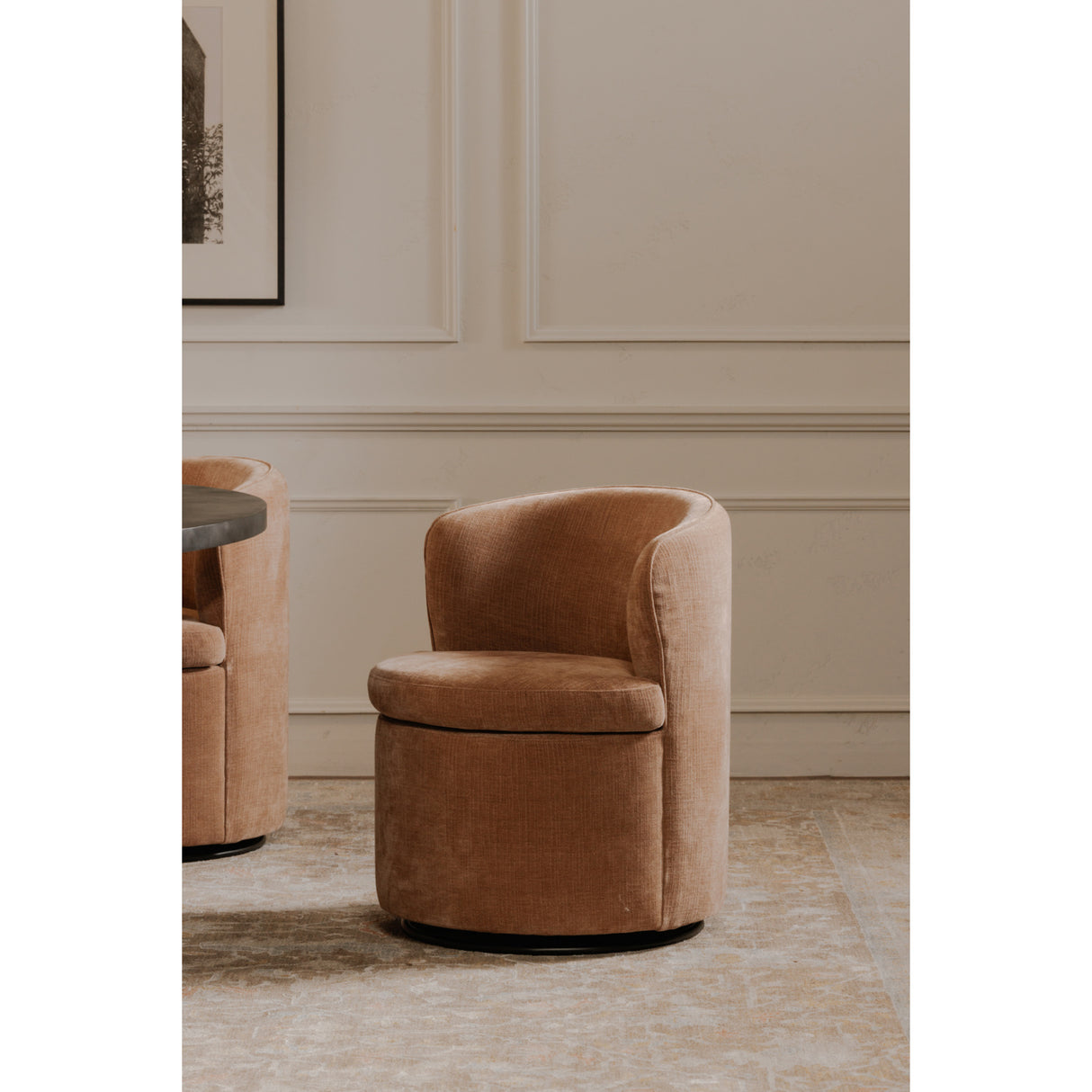 Modern European furniture - Upholstered Swivel Dining Chair - www.oroa.com | Oroa.com