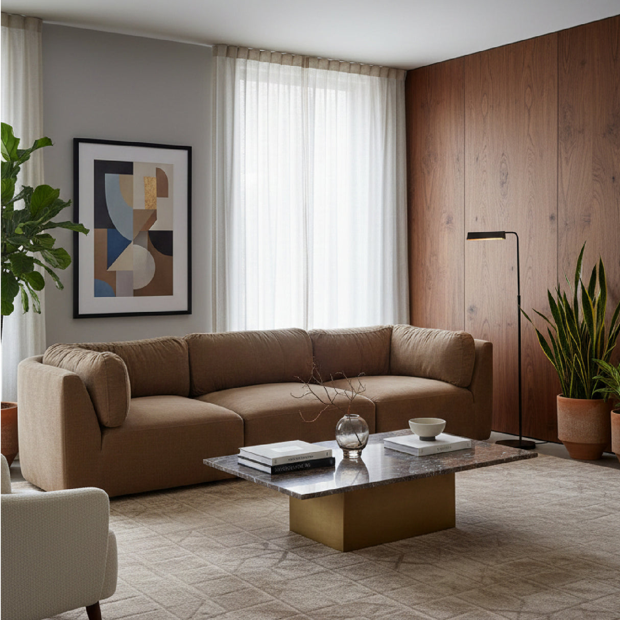 Modern European furniture - Chenille 3-Seater Sofa - www.oroa.com | Oroa.com