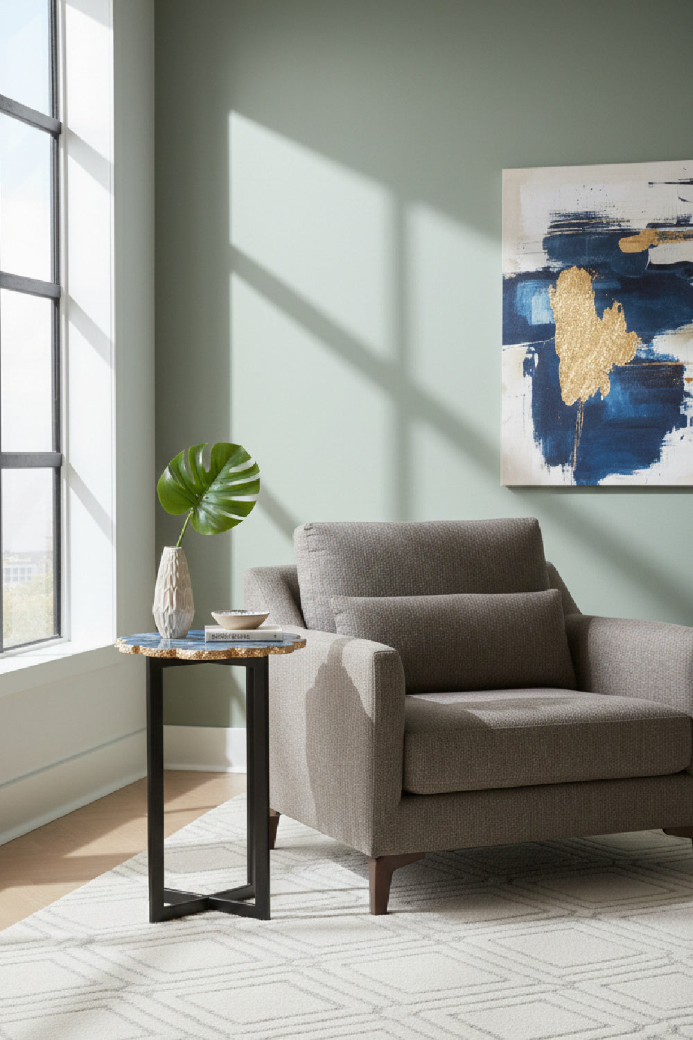 Modern European furniture - Blue Agate Stone Accent Table - www.oroa.com | Oroa.com