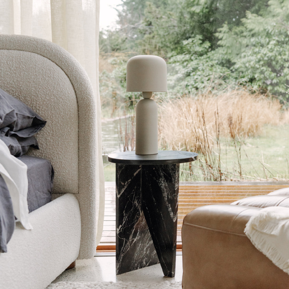 Modern European furniture - Round Marble Modern Accent Table - www.oroa.com | Oroa.com