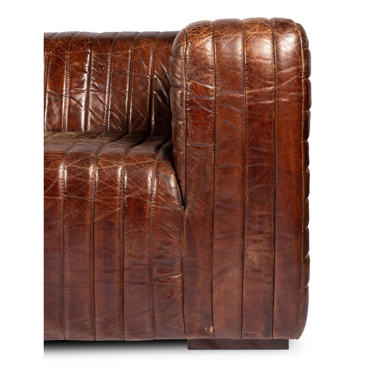 Modern European furniture - Channel-Stitched Leather Sofa - www.oroa.com | Oroa.com