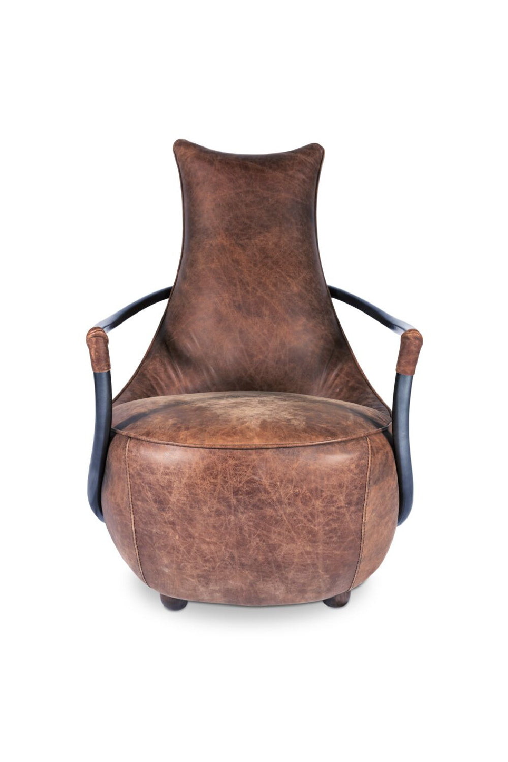 Modern European furniture - Brown Leather Club Chair - www.oroa.com | Oroa.com
