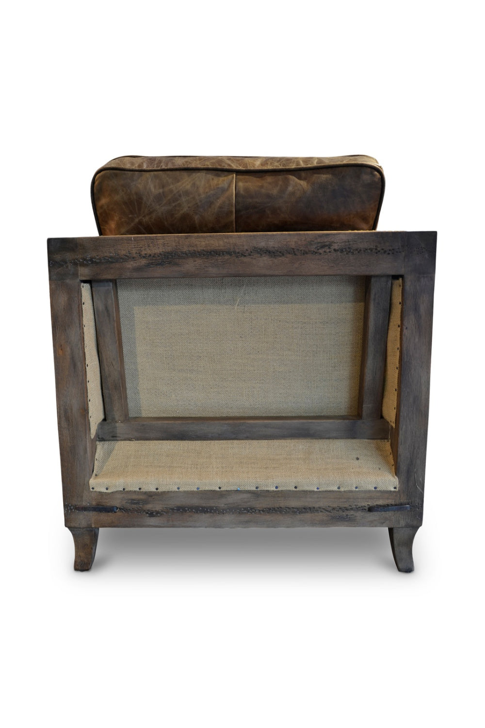 Modern European furniture - Brown Leather Studded Club Chair - www.oroa.com | Oroa.com