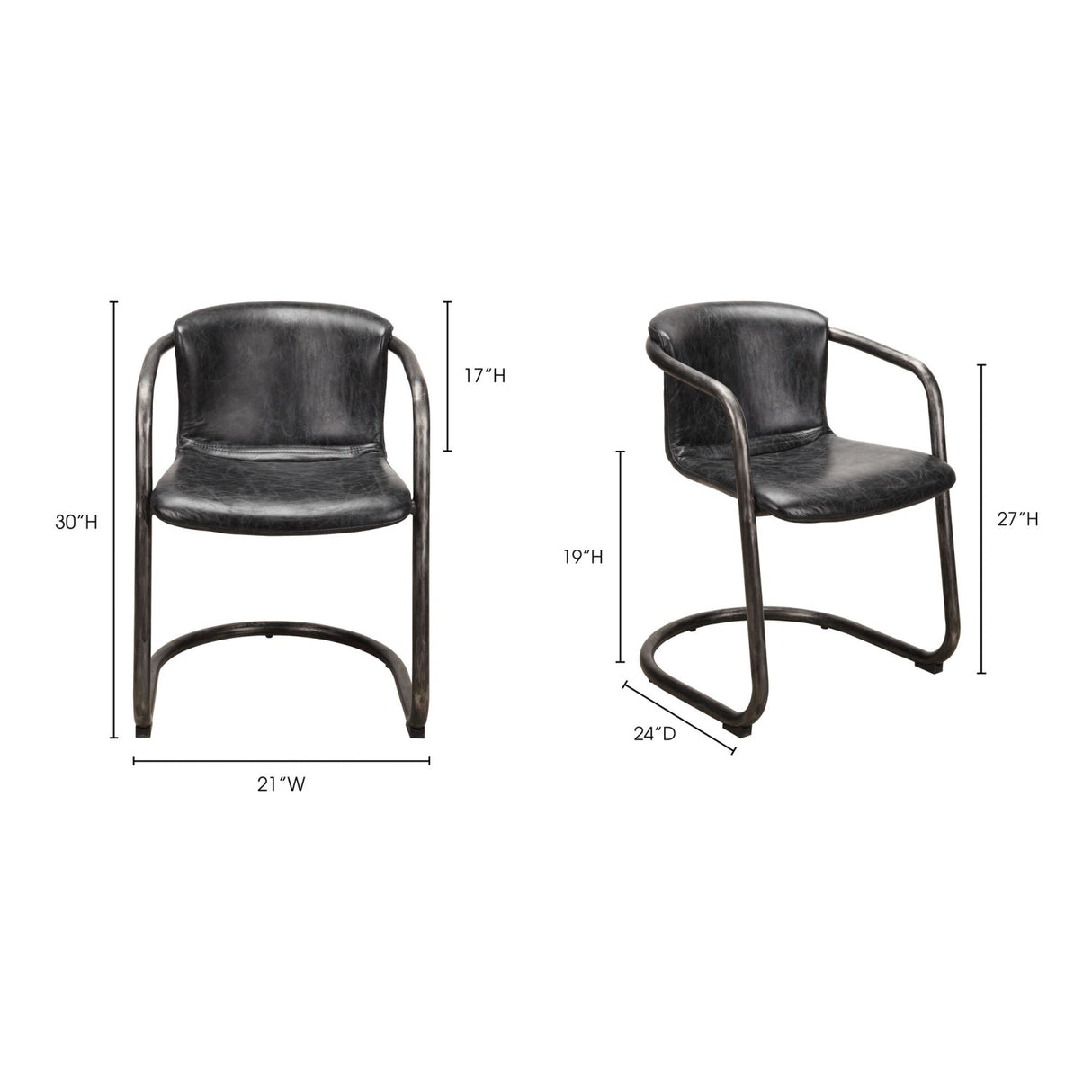 Modern European furniture - Cantilevered Dining Chair Set (2) - www.oroa.com | Oroa.com