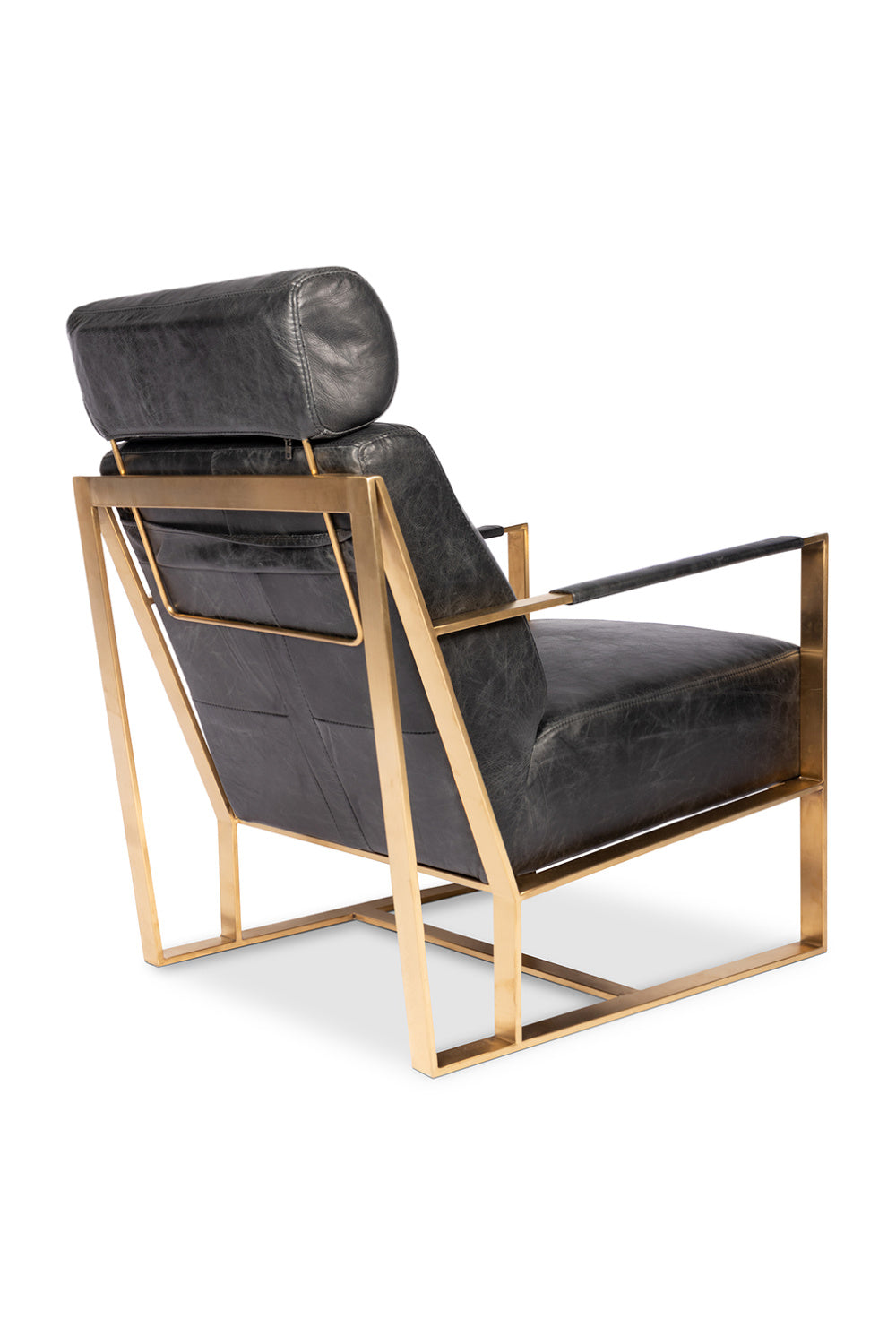 Modern European furniture - Black Leather Occasional Chair - www.oroa.com | Oroa.com
