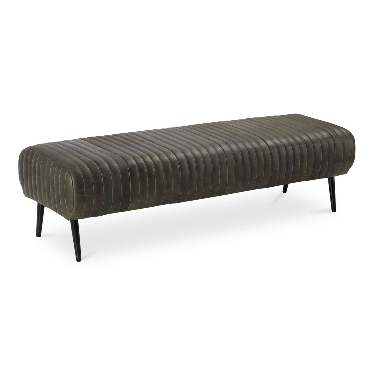 Modern European furniture - Quilted Green Leather Bench - www.oroa.com | Oroa.com