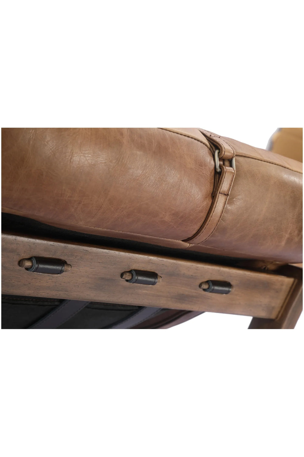 Modern European furniture - Brown Leather Strapped Accent Chair - www.oroa.com | Oroa.com