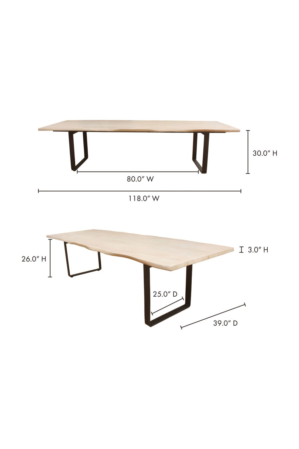 Modern European furniture - Mango Wood Top Dining Table - www.oroa.com | Oroa.com