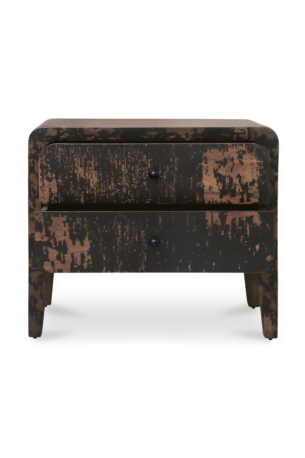 Modern European furniture - Distressed Black 2-Drawer Nightstand - www.oroa.com | Oroa.com