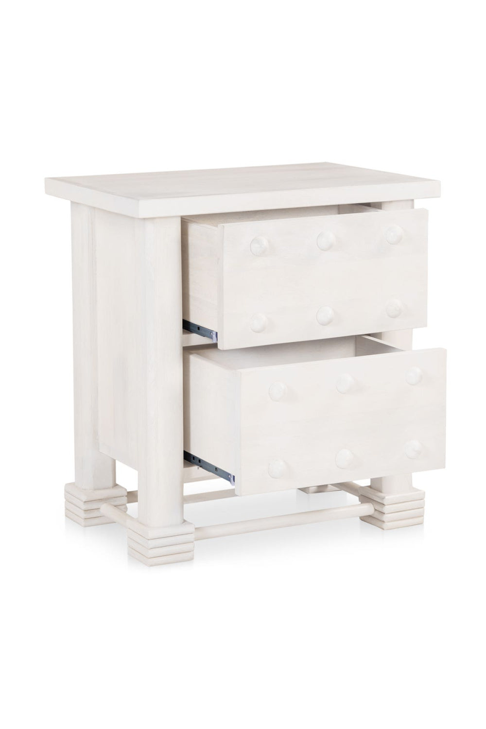 Modern European furniture - Whitewashed 2-Drawer Nightstand - www.oroa.com | Oroa.com