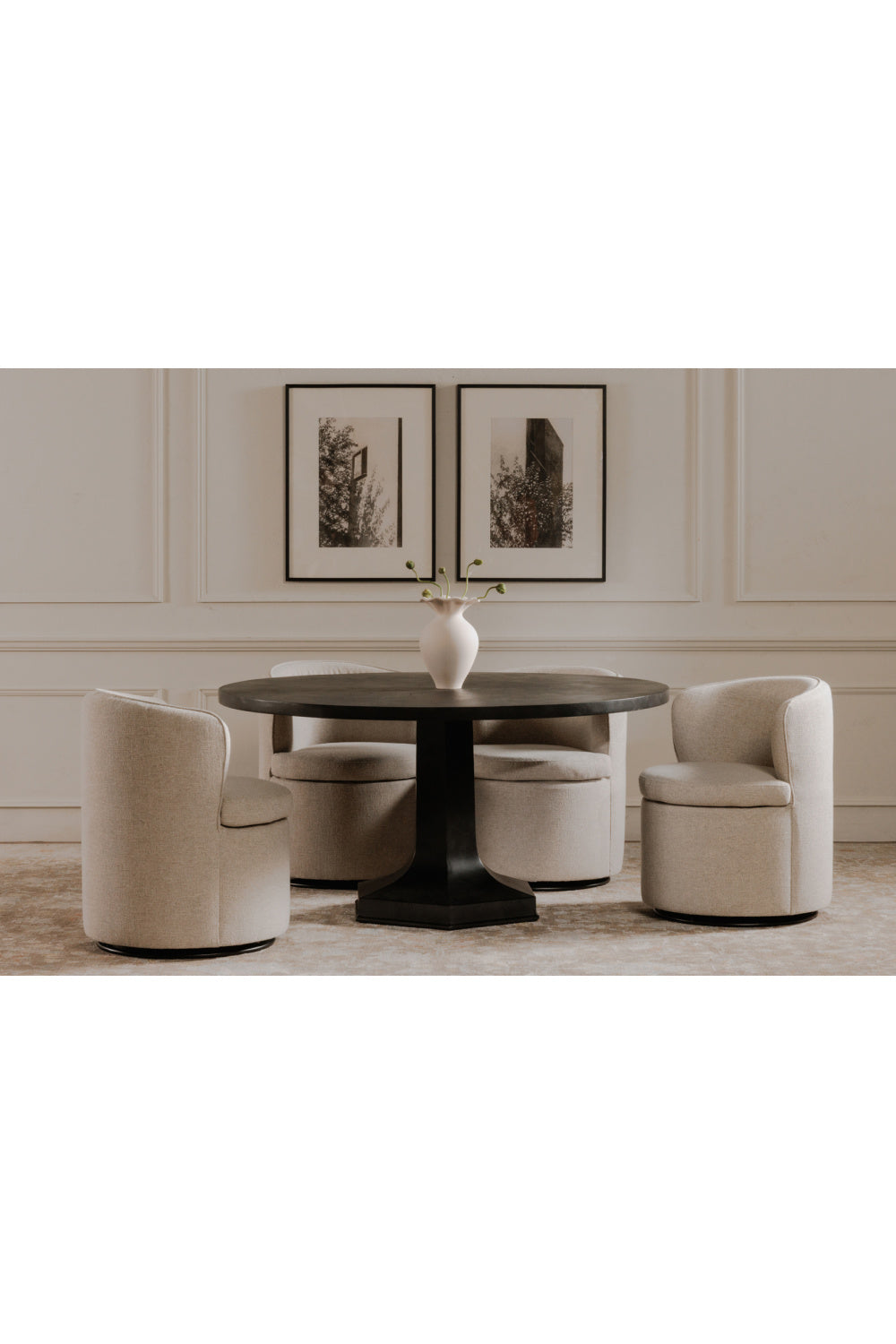 Modern European furniture - Black Round Dining Table - www.oroa.com | Oroa.com