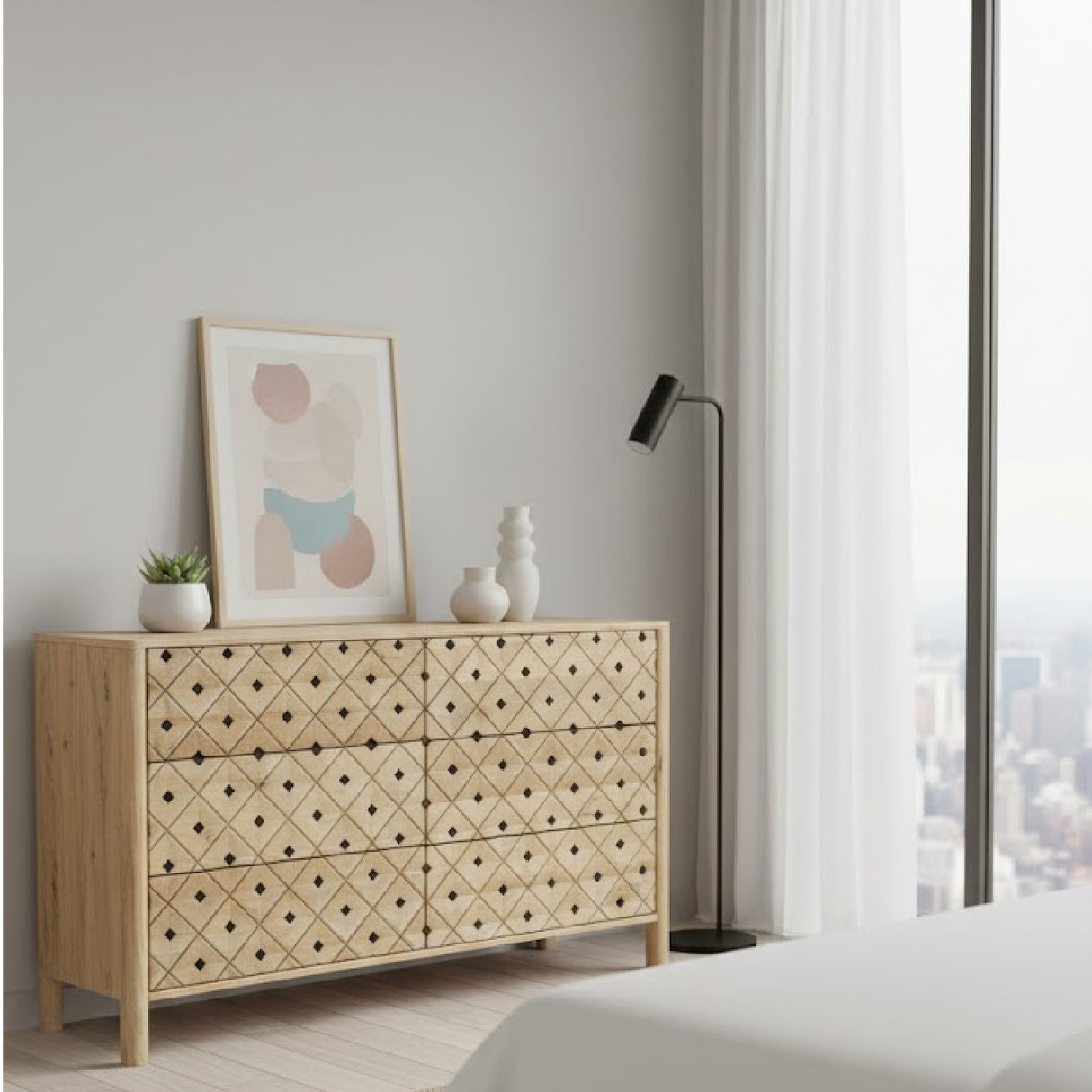 Modern European furniture - 6-Drawer Mango Wood Dresser - www.oroa.com | Oroa.com