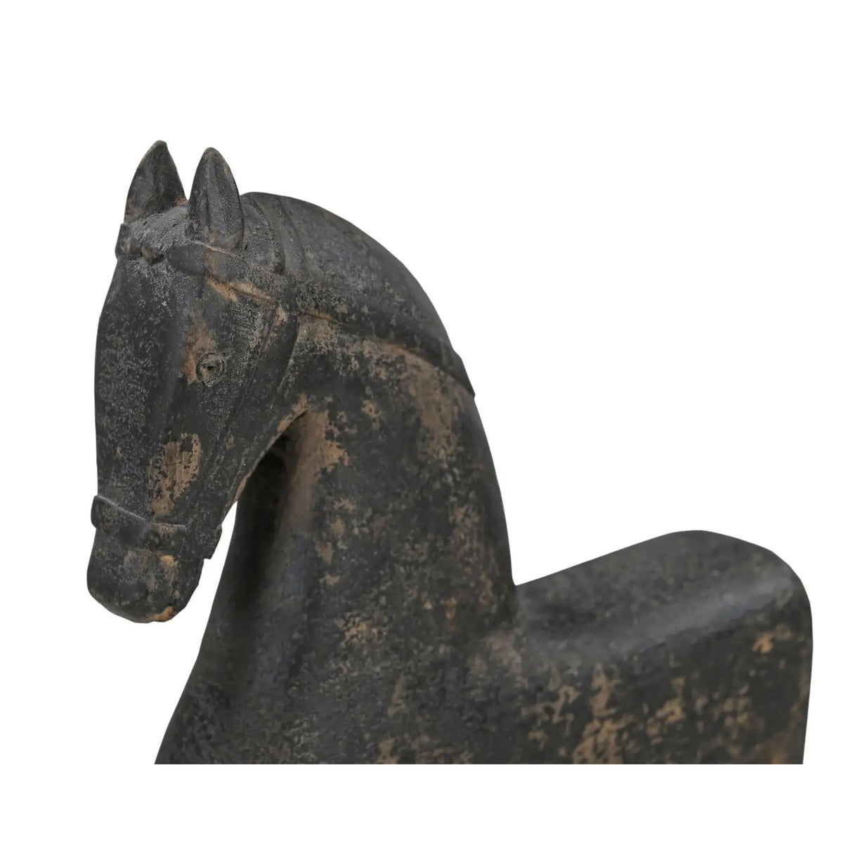 Modern European furniture - Black Wooden Horse Sculpture - www.oroa.com | Oroa.com