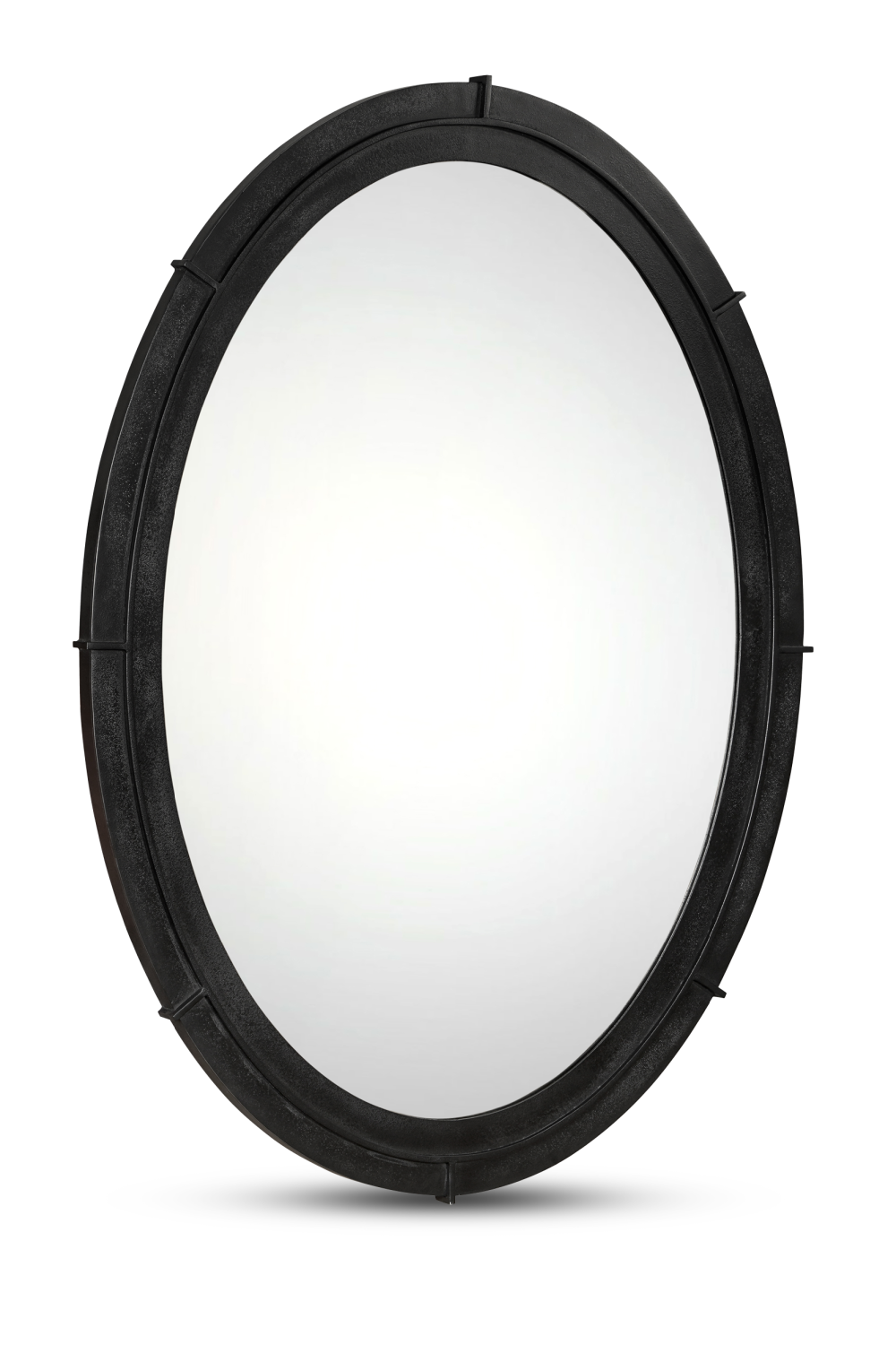 Modern European furniture - Aged Black Oval Mirror - www.oroa.com | Oroa.com