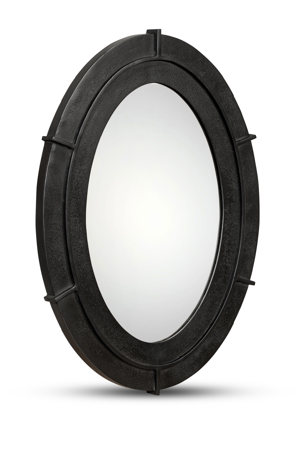 Modern European furniture - Aged Black Oval Mirror - www.oroa.com | Oroa.com