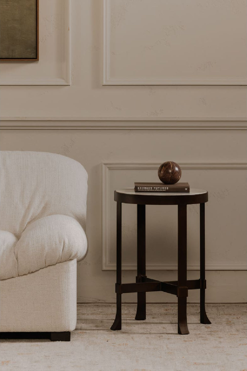 Modern European furniture - Round Travertine Accent Table - www.oroa.com | Oroa.com