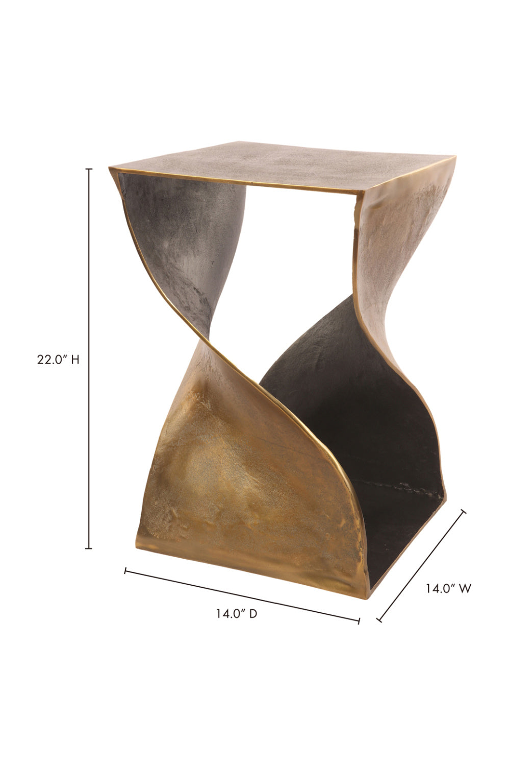 Modern European furniture - Brass Twisted Accent Table - www.oroa.com | Oroa.com