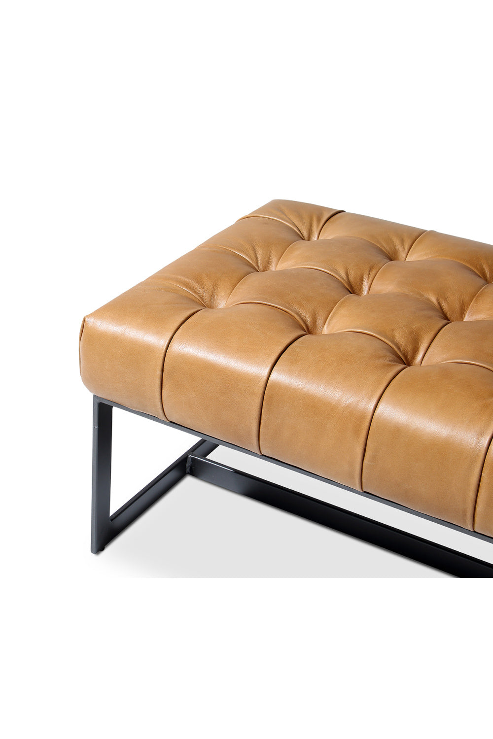 Modern European furniture - Tan Leather Tufted Bench - www.oroa.com | Oroa.com