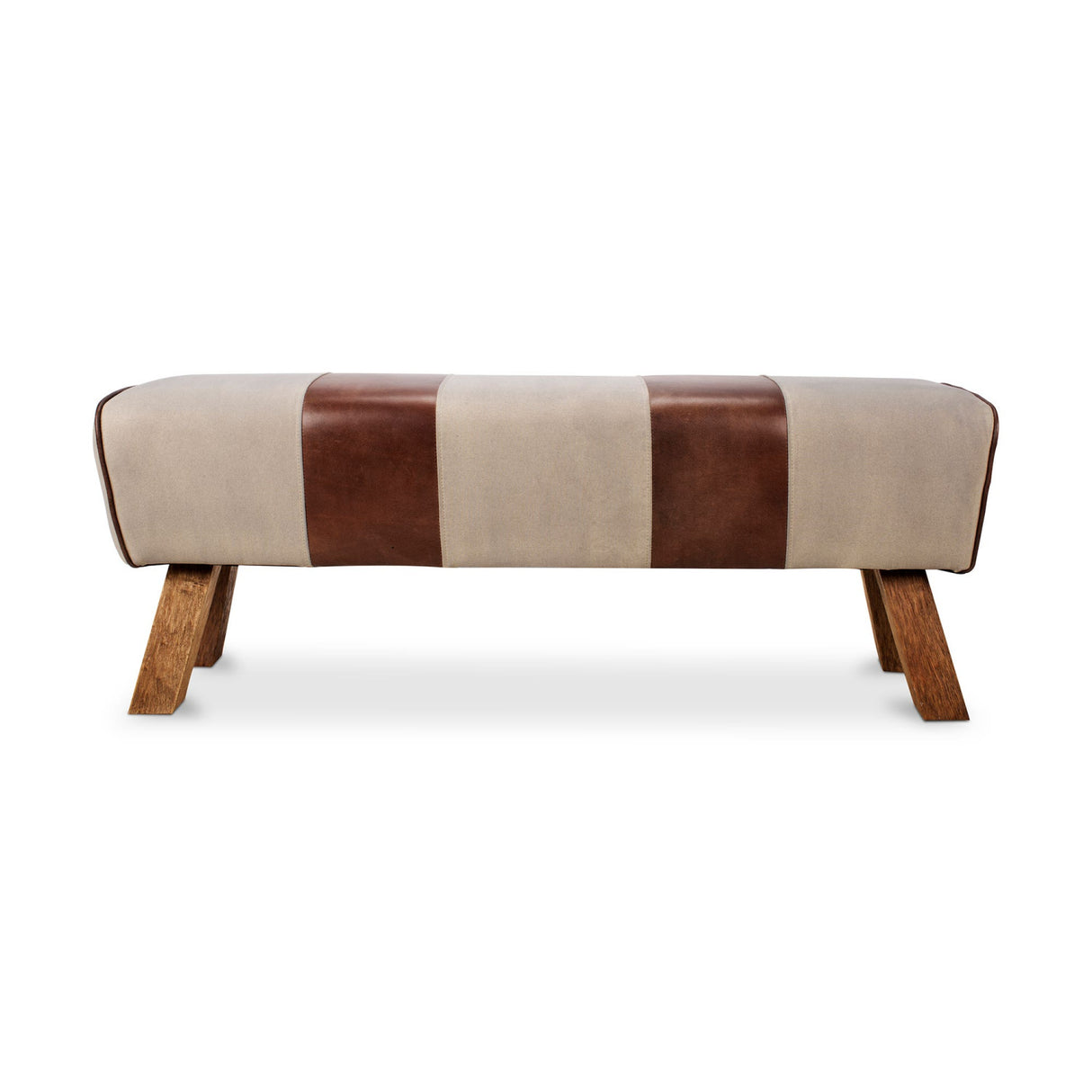 Modern European furniture - Leather And Canvas Bench - www.oroa.com | Oroa.com