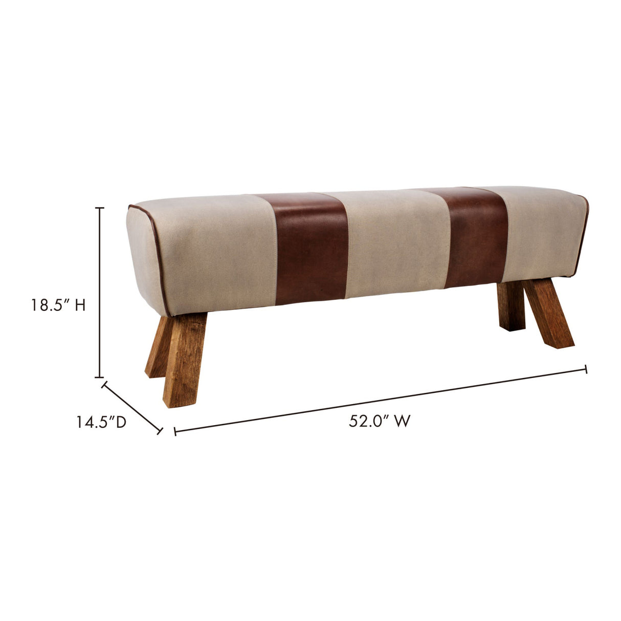 Modern European furniture - Leather And Canvas Bench - www.oroa.com | Oroa.com