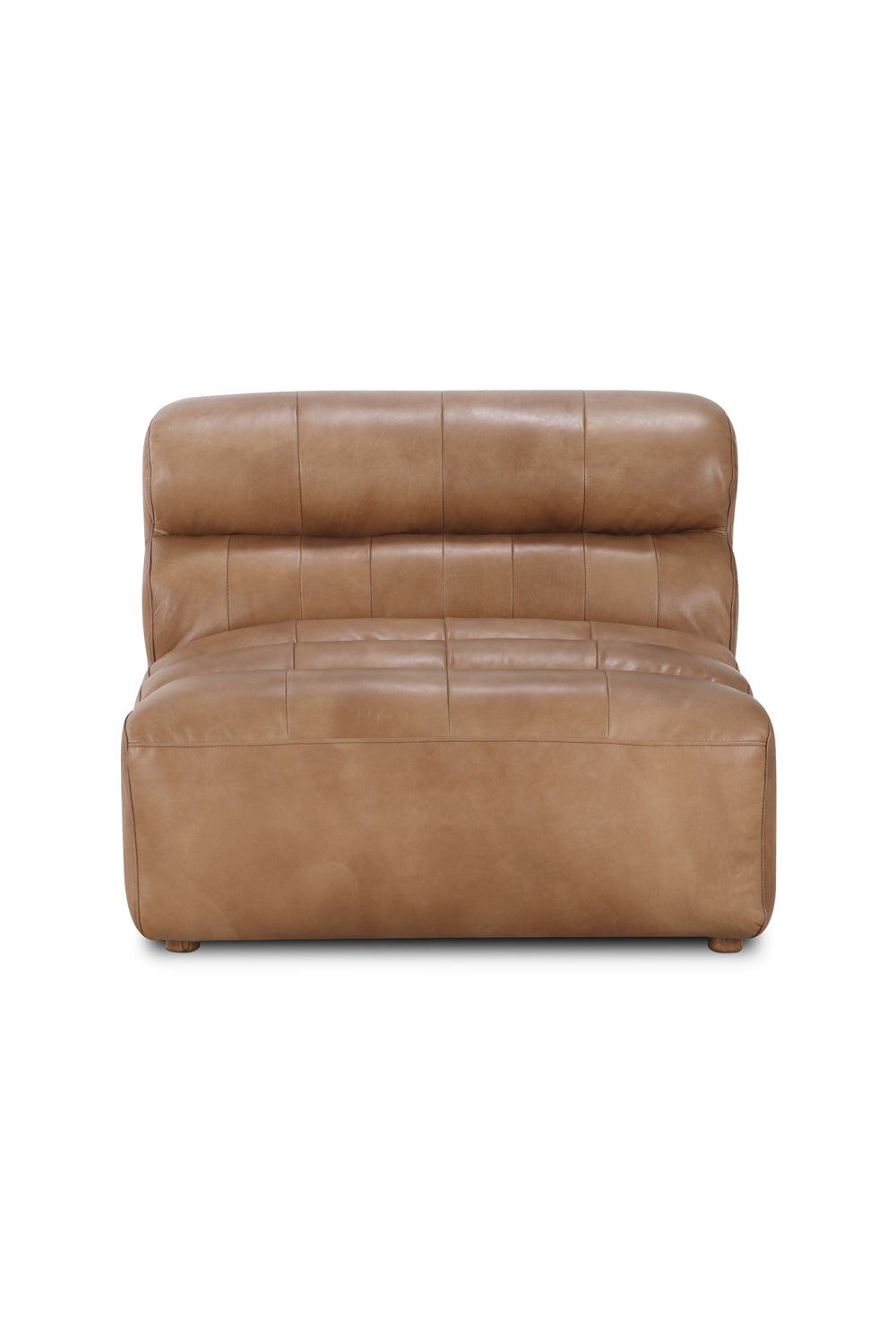 Modern European furniture - Ribbed Tan Leather Slipper Chair - www.oroa.com | Oroa.com