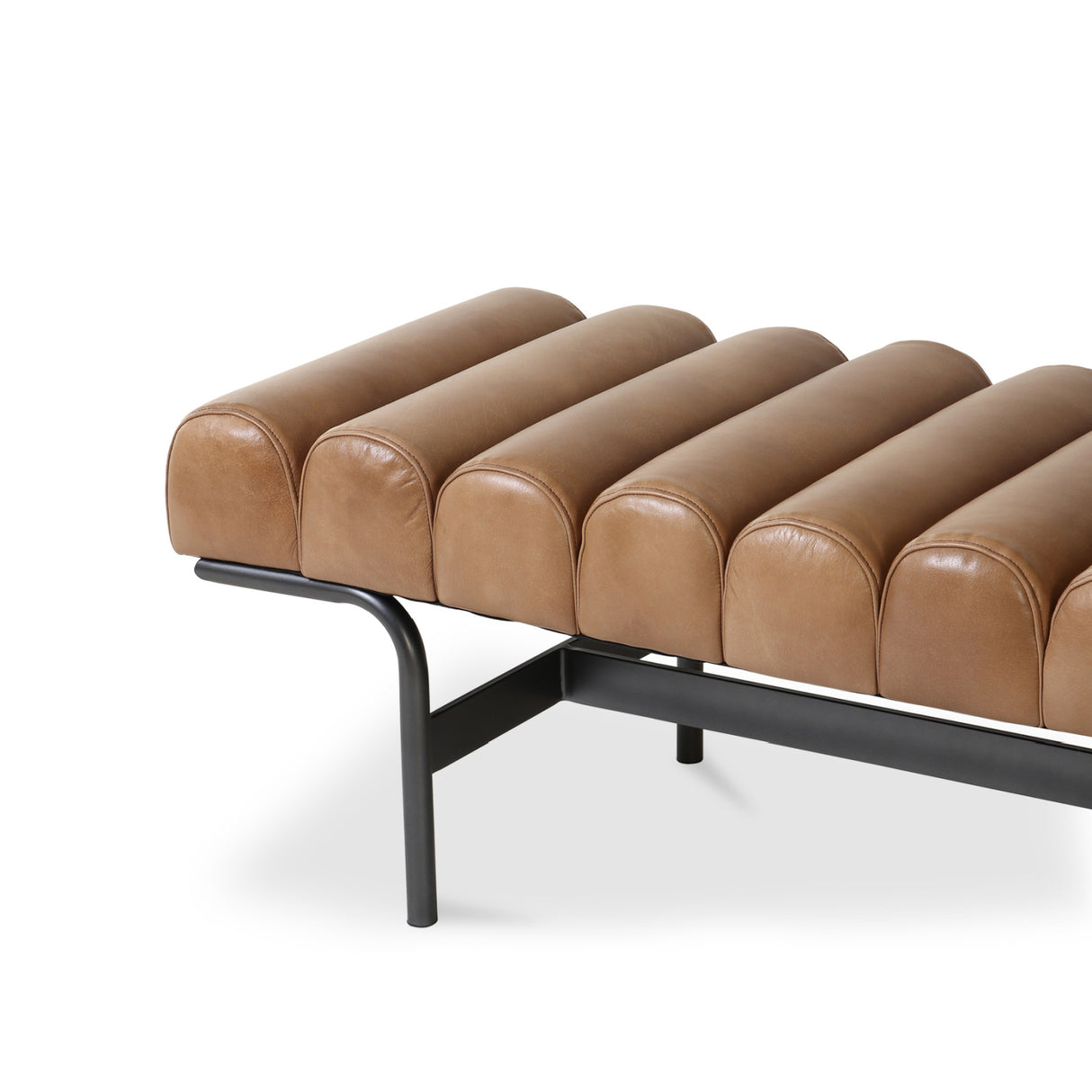 Modern European furniture - Channeled Leather Bench - www.oroa.com | Oroa.com