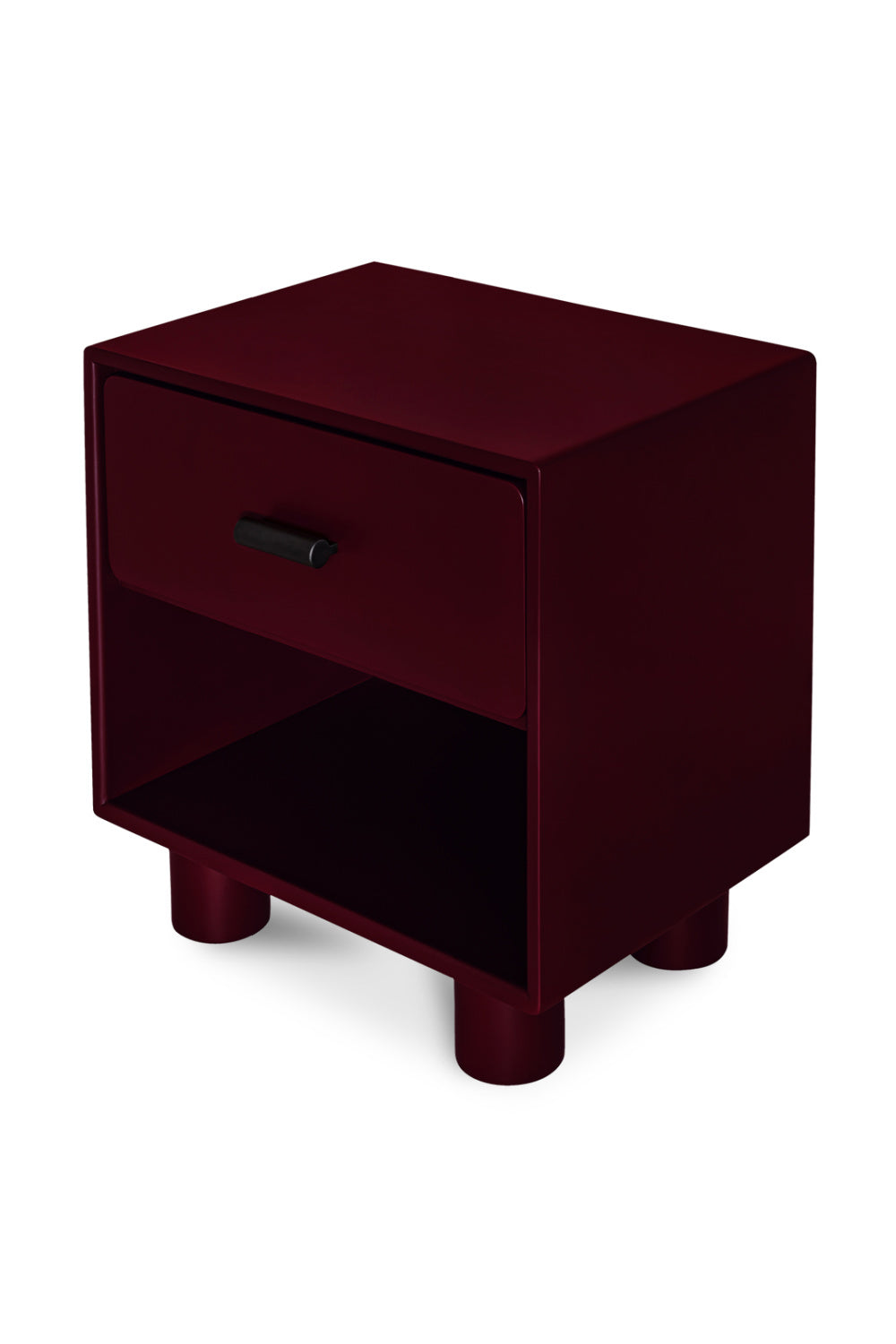 Modern European furniture - Red Wooden 1-Drawer Nightstand - www.oroa.com | Oroa.com