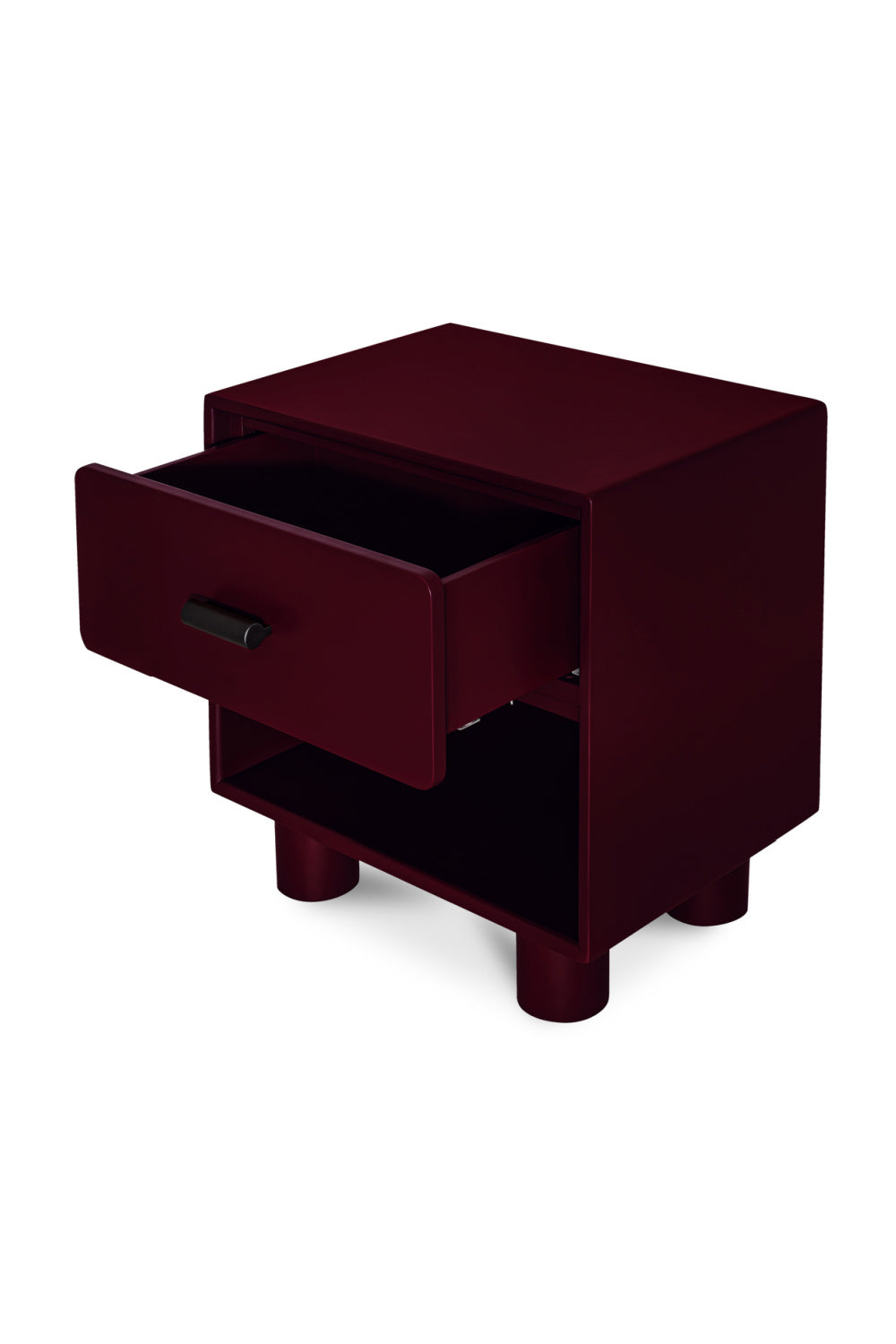 Modern European furniture - Red Wooden 1-Drawer Nightstand - www.oroa.com | Oroa.com