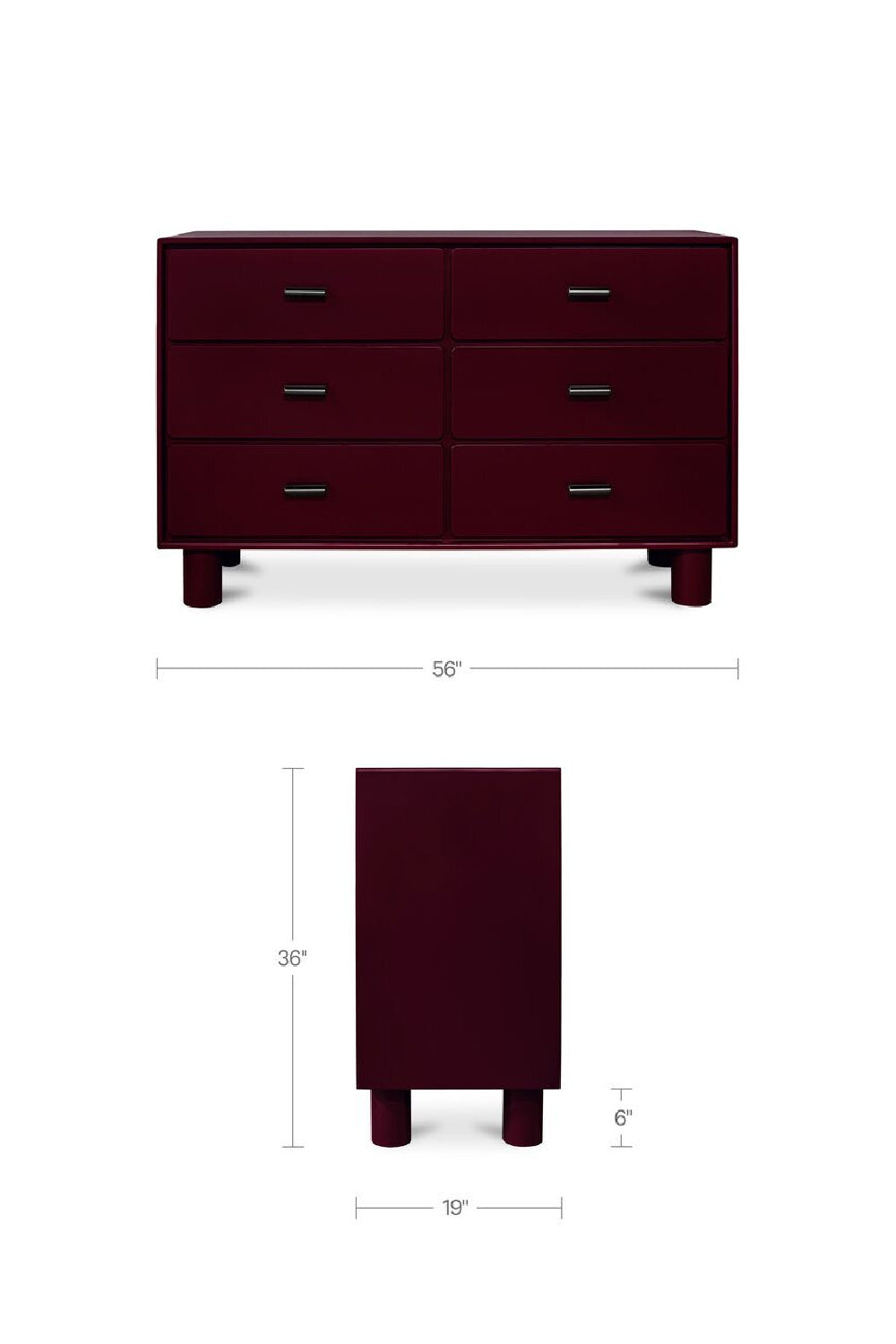 Modern European furniture - Red Wooden 6-Drawer Dresser - www.oroa.com | Oroa.com