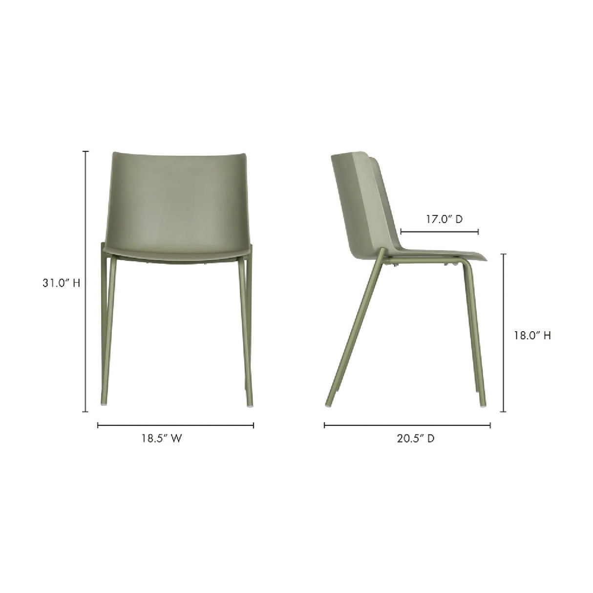 Modern European furniture - Green Outdoor Dining Chairs (2) - www.oroa.com | Oroa.com