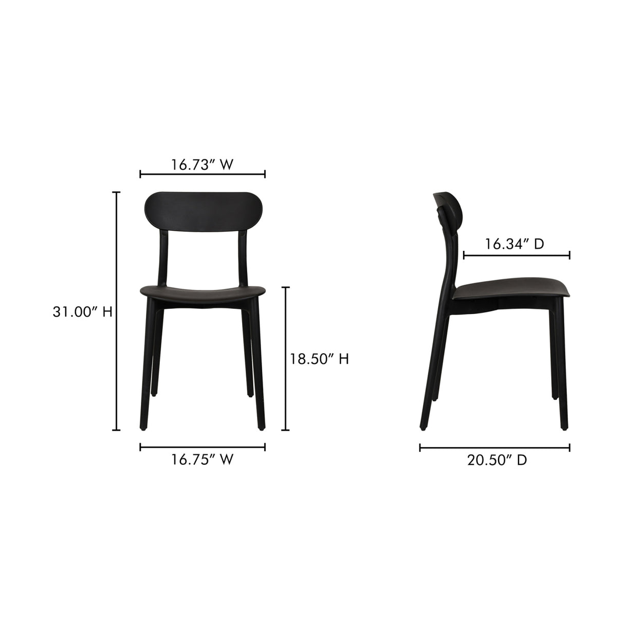 Modern European furniture - Open-Back Indoor/Outdoor Dining Chairs (2) - www.oroa.com | Oroa.com