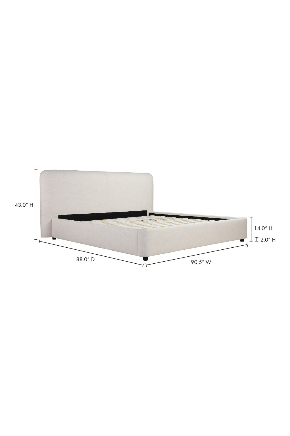 Modern European furniture - White Linen King Bed - www.oroa.com | Oroa.com