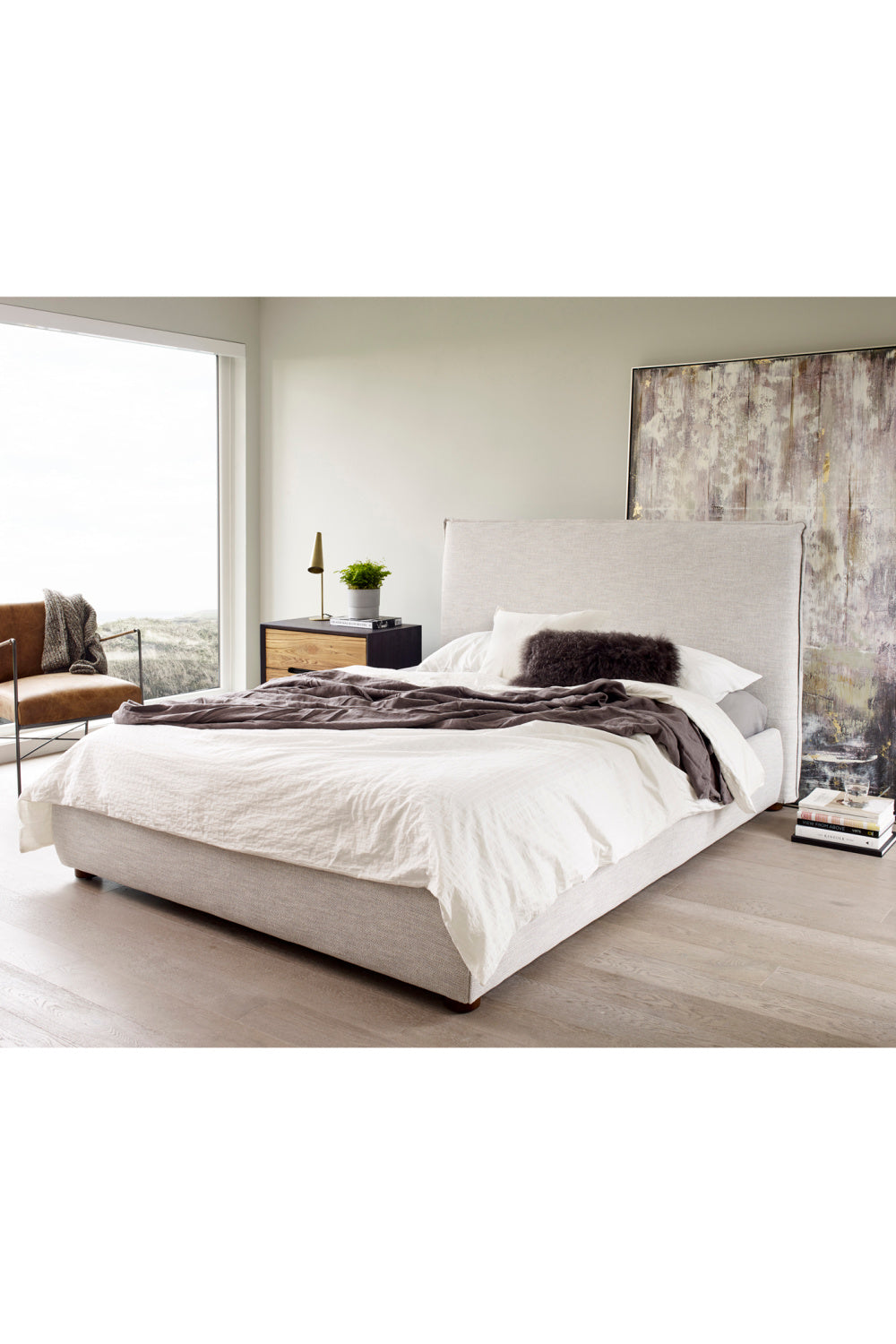 Modern European furniture - Gray Linen Blend Bed - www.oroa.com | Oroa.com