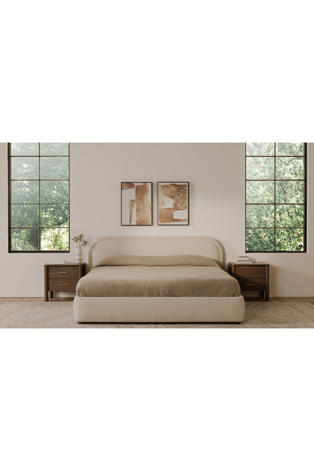 Modern European furniture - Cream Velvet King Bed - www.oroa.com | Oroa.com