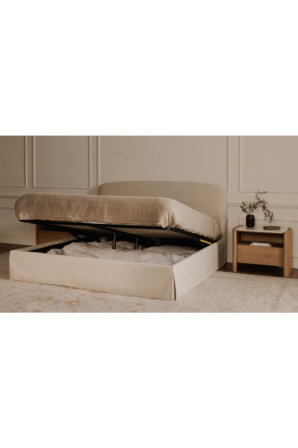 Modern European furniture - Cream Storage Bed - www.oroa.com | Oroa.com
