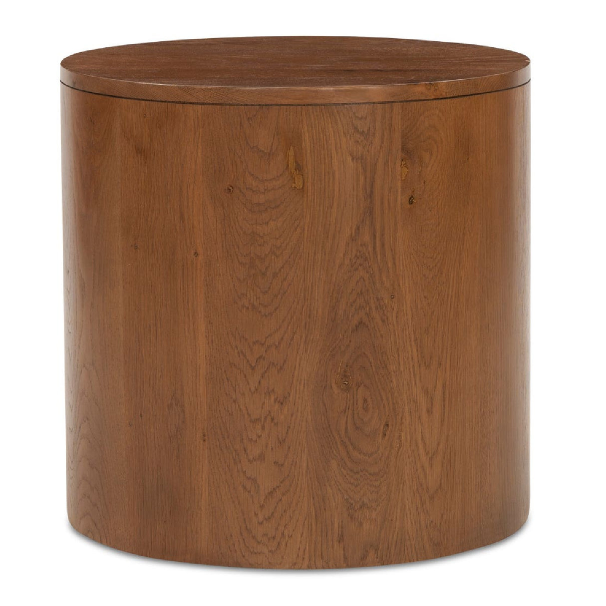 Modern European furniture - Brown Oak Round 2-Drawer Nightstand - www.oroa.com | Oroa.com