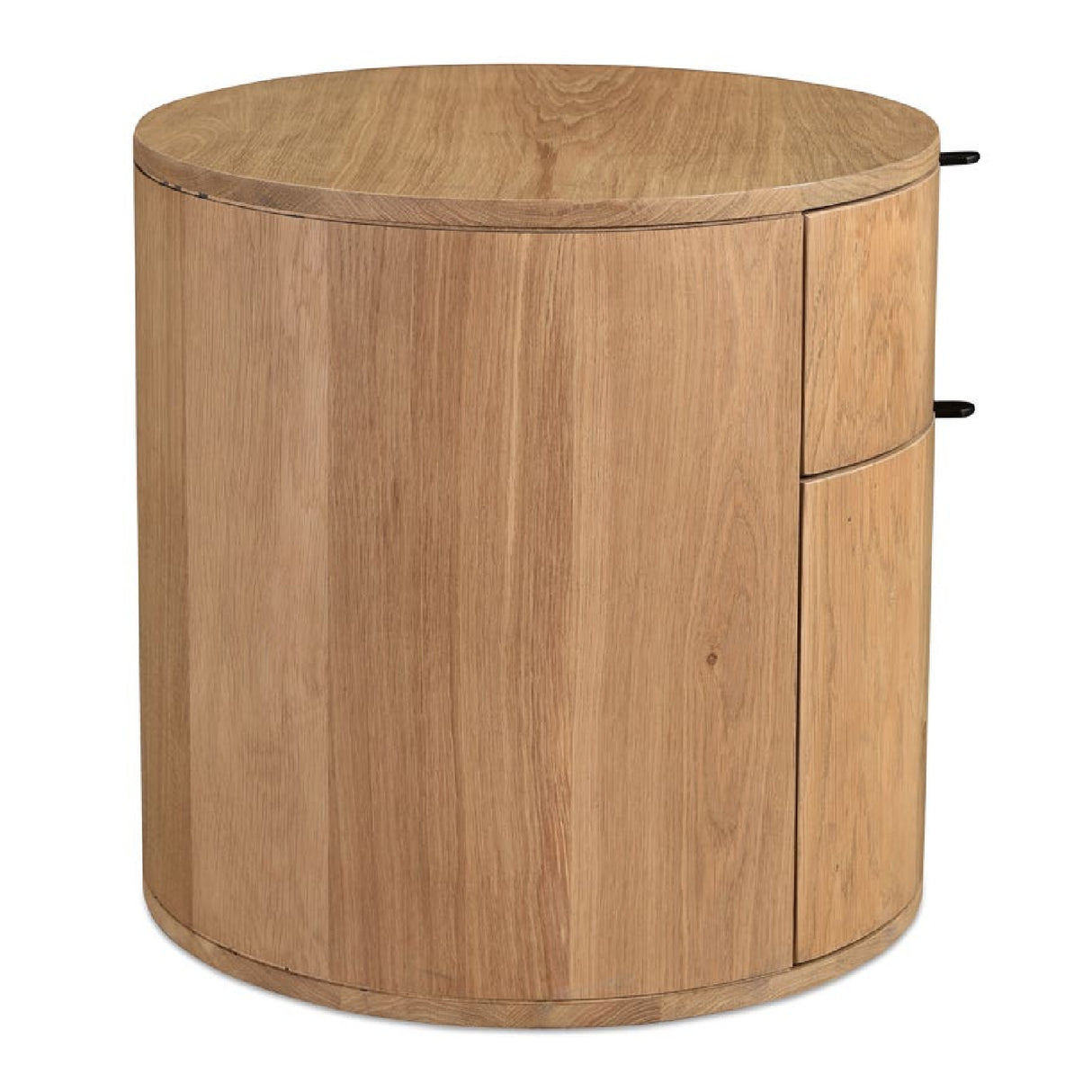 Modern European furniture - Natural Oak Round 2-Drawer Nightstand - www.oroa.com | Oroa.com