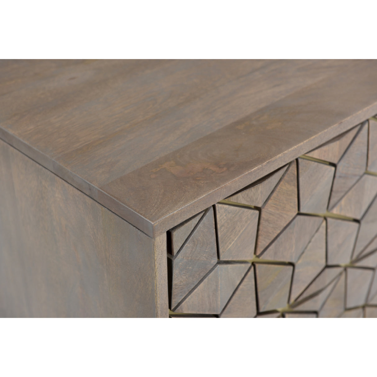 Modern European furniture - Gray Patterned 2-Drawer Nightstand - www.oroa.com | Oroa.com