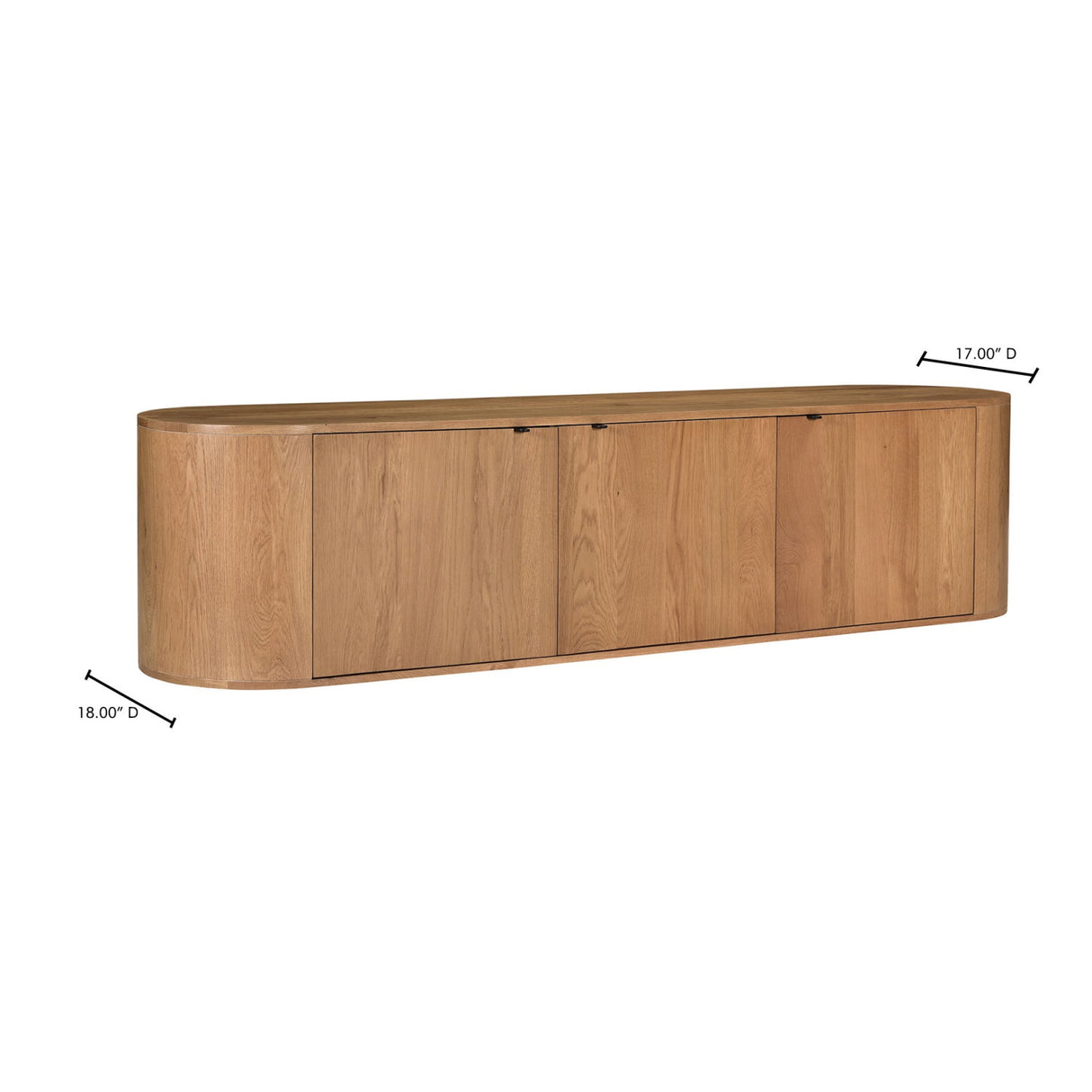 Modern European furniture - Natural Oak 3-Door Media Bench - www.oroa.com | Oroa.com